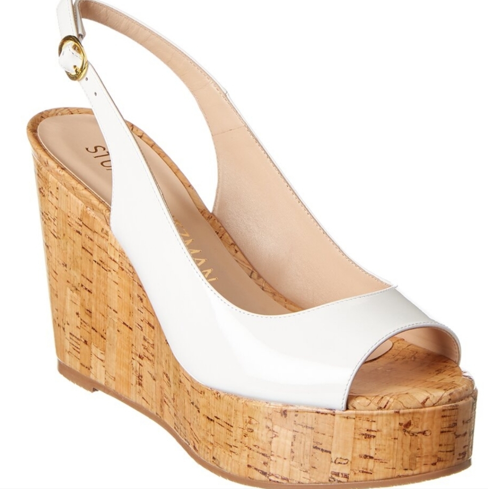 Stuart Weitzman Riveria Wedge Sandal with box and Dust bag